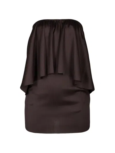 Vince Convertible Plissé Cape Top In Brown