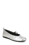 Vince Coralie Leather Ballet Flats In Silver
