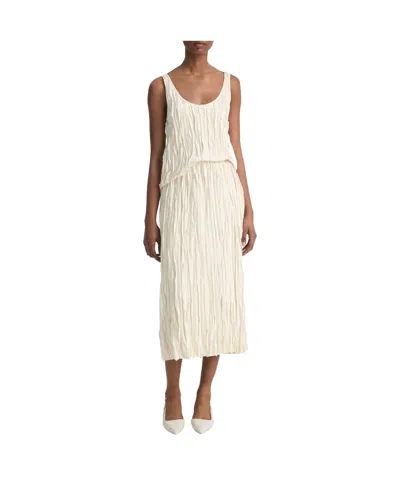 Vince Corrugated Satin Twill Vest In Nude