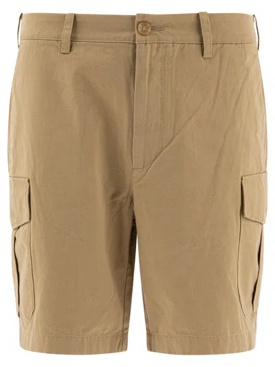 Vince Cotton And Linen Cargo Shorts For Men In Brown