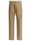 Vince Cotton And Linen Cargo Trousers Beige In Brown