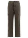 Vince Cotton And Linen Cargo Trousers In Brown