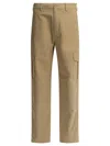 Vince Cotton And Linen Cargo Trousers Beige In Brown