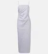 Vince Cotton And Linen Midi Dress In White