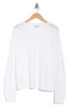 Vince Luxe Long Sleeve Crewneck Top In Optic White