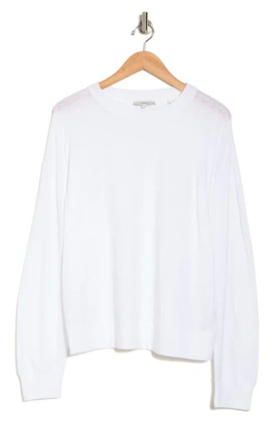 Vince Cotton & Linen Sweatshirt In Optic White