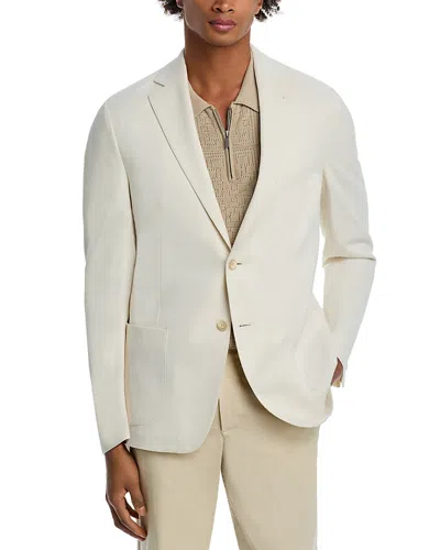 Vince Cotton & Silk Pique Jersey Knit Slim Fit Casual Sport Coat In Cream