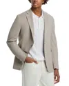Vince Cotton & Silk Pique Jersey Knit Slim Fit Casual Sport Coat In Oatmeal