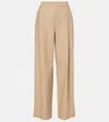 Vince Cotton And Wool Wide-leg Pants In Dune Stone