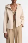 Vince Cotton-blend Cropped Zip-up Hoodie In Beach