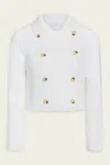 Vince Cotton-blend Double-breasted Sweater Jacket In Off-white