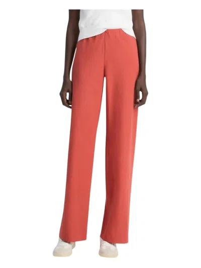 VINCE COTTON-BLEND HIGH-WAIST PANTS IN TERRA