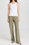 VINCE COTTON BLEND HIGH WAIST WIDE LEG PANT IN 347 ART ARTICHOKE