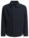 Vince Collared Long Sleeve Buttoned Cuffs Side Pockets In Blue