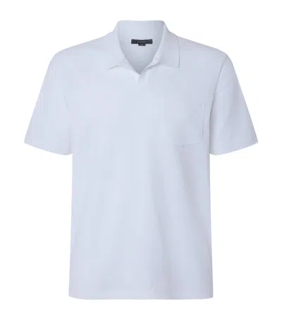 Vince Cotton-blend Johnny-collar Polo Shirt In White