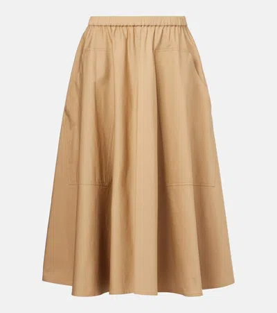 Vince Cotton-blend Midi Skirt