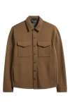 Vince Cotton Blend Shirt Jacket In Brown