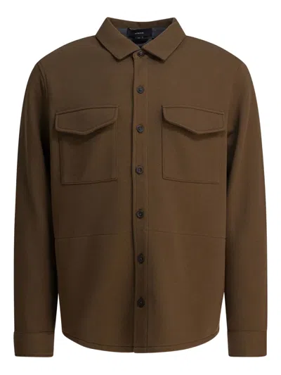 VINCE COTTON BLEND SHIRT JACKET