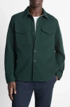 Vince Cotton Blend Shirt Jacket In Green