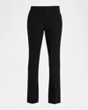 Vince Cotton-blend Slim Cigarette Pants In Black