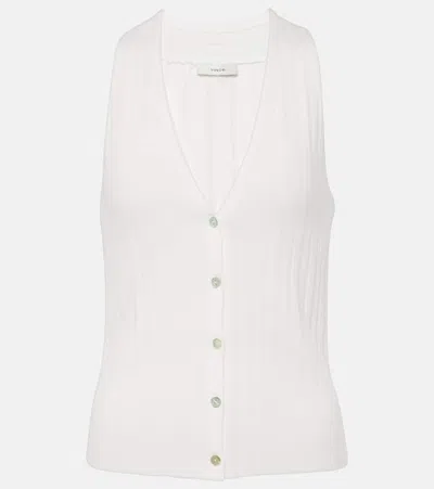 Vince Cotton-blend Tank Top In Off White