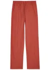 Vince Cotton-blend Trousers In Red
