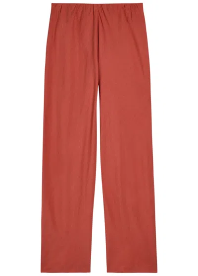Vince Cotton-blend Trousers In Red