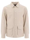 Vince Long Sleeve Point Collar Front Pocket Jackets In Neutral