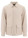 Vince Long Sleeve Point Collar Front Pocket Jackets In Neutral