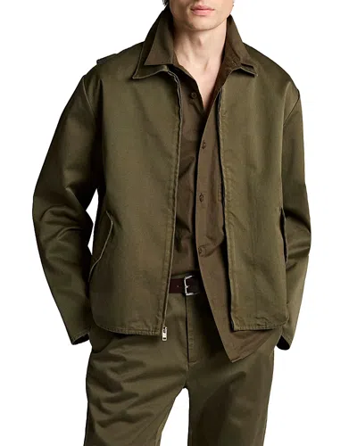Vince Cotton Brushed Twill Field Jacket In Green