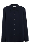Vince Classic Button-front Blouse In Coastal