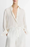 Vince Cotton Button-up Shirt In Off White