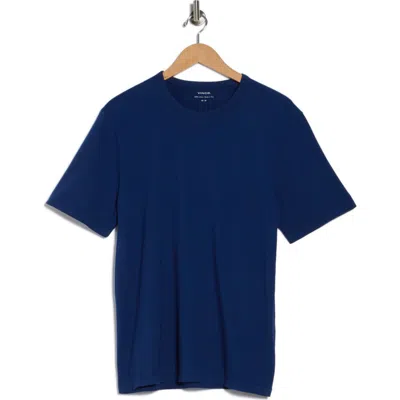 Vince Cotton Crewneck T-shirt In Blue