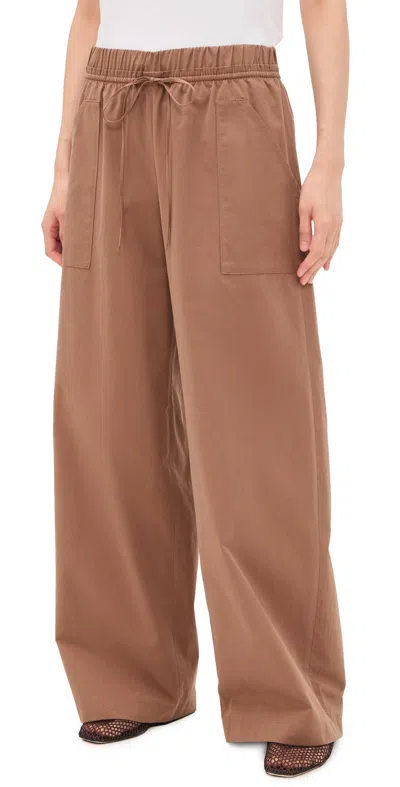 Vince Mid Rise Cotton Drawstring Pant In Almondine