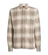 VINCE COTTON-HEMP CHECK SHIRT