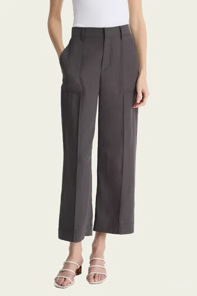 VINCE COTTON LOW-RISE UTILITY PANT IN PEBBLE