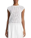 VINCE COTTON MESH STITCH TOP