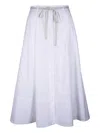 Vince Canvas Tape Cotton Skirt In Optic White In White