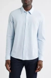 Vince Pique Shirt With Classic Collar In Blue