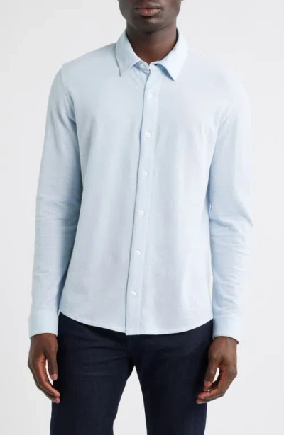VINCE VINCE COTTON PIQUÉ KNIT BUTTON-UP SHIRT