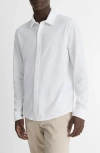 Vince Solid Linen Button Down Shirt In Pink