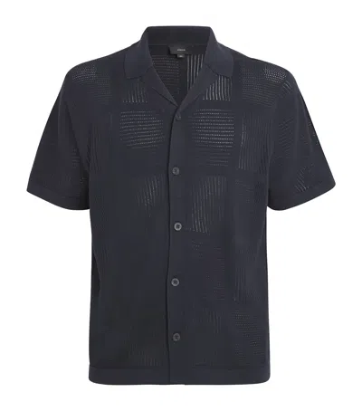 VINCE COTTON POINTELLE-KNIT CABANA SHIRT