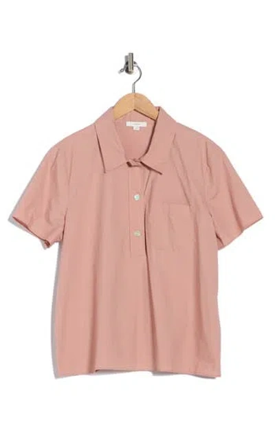 Vince Cotton Polo In Pink
