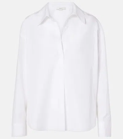 Vince Cotton Poplin Blouse In Optic White