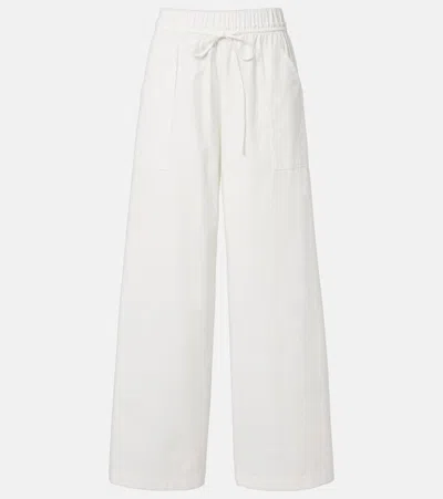 Vince Cotton Poplin Wide-leg Pants In White