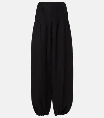 Vince Cotton, Rayon, And Linen Balloon Pants In Black