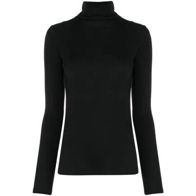 Vince Cotton Roll-neck Sweater In Black