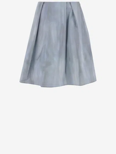Vince Cotton Skirt In Blue