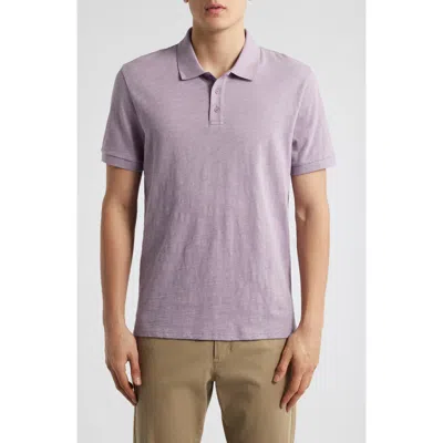 Vince Cotton Slub Jersey Polo In Purple