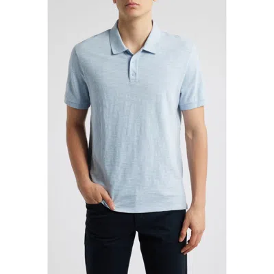 Vince Cotton Slub Jersey Polo In Blue